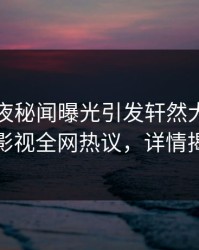 网红深夜秘闻曝光引发轩然大波！蘑菇影视全网热议，详情揭秘