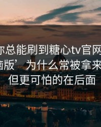 为什么你总能刷到糖心tv官网?，背后是‘电脑版’为什么常被拿来做钓鱼 - 但更可怕的在后面