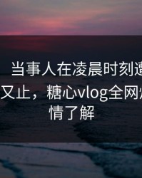 【速报】当事人在凌晨时刻遭遇唐心volg 欲言又止，糖心vlog全网炸锅，详情了解